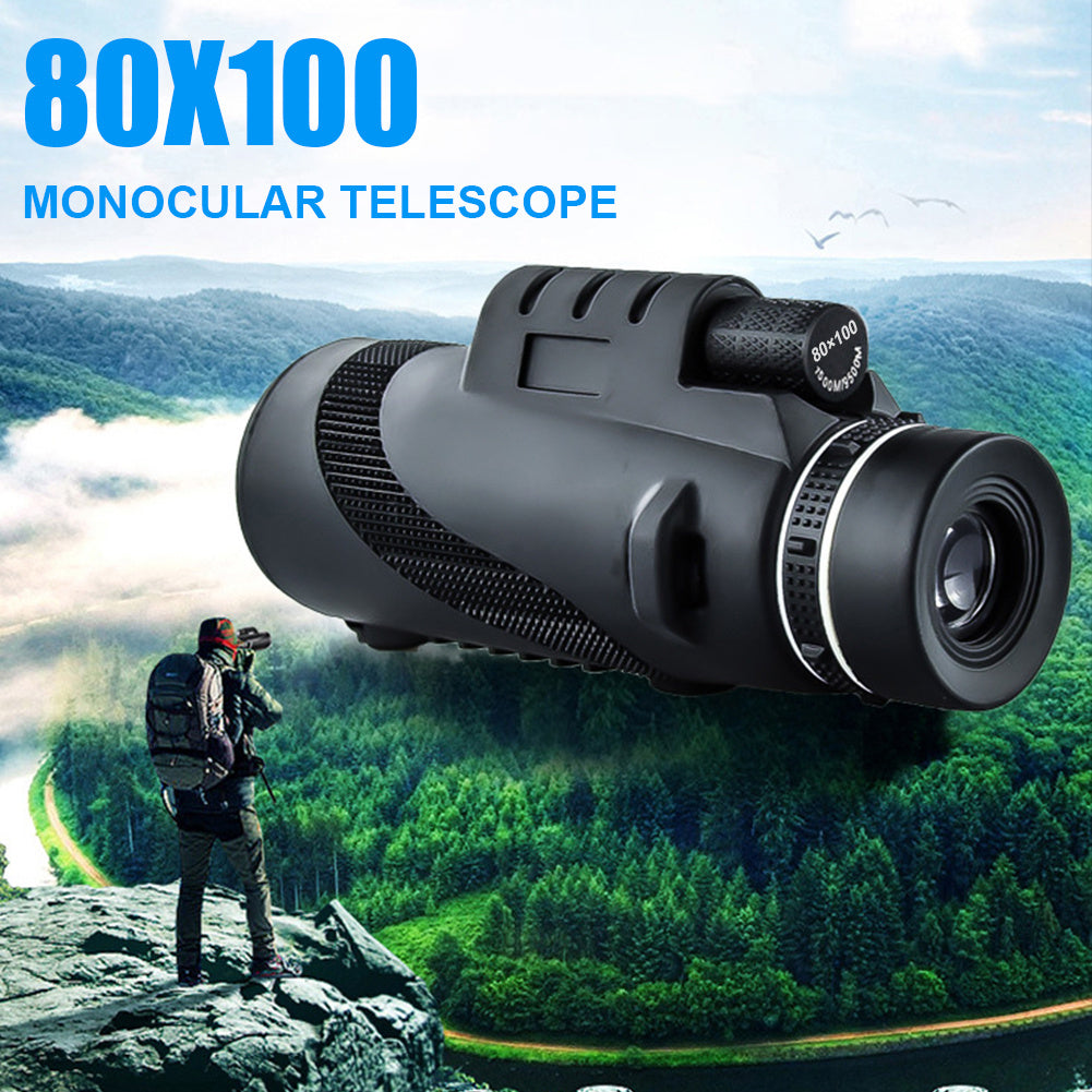 High-Power HD Monocular Telescope for Low-Light Night Vision and Outdoor Use