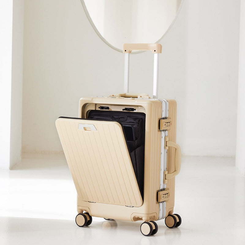 20 Inch 24 Inch Aluminum Frame Luggage Compartment, Front Opening Luggage Compartment, TSA Lock, Silent Rotating Wheel, Business Travel Hand Held Rolling Case