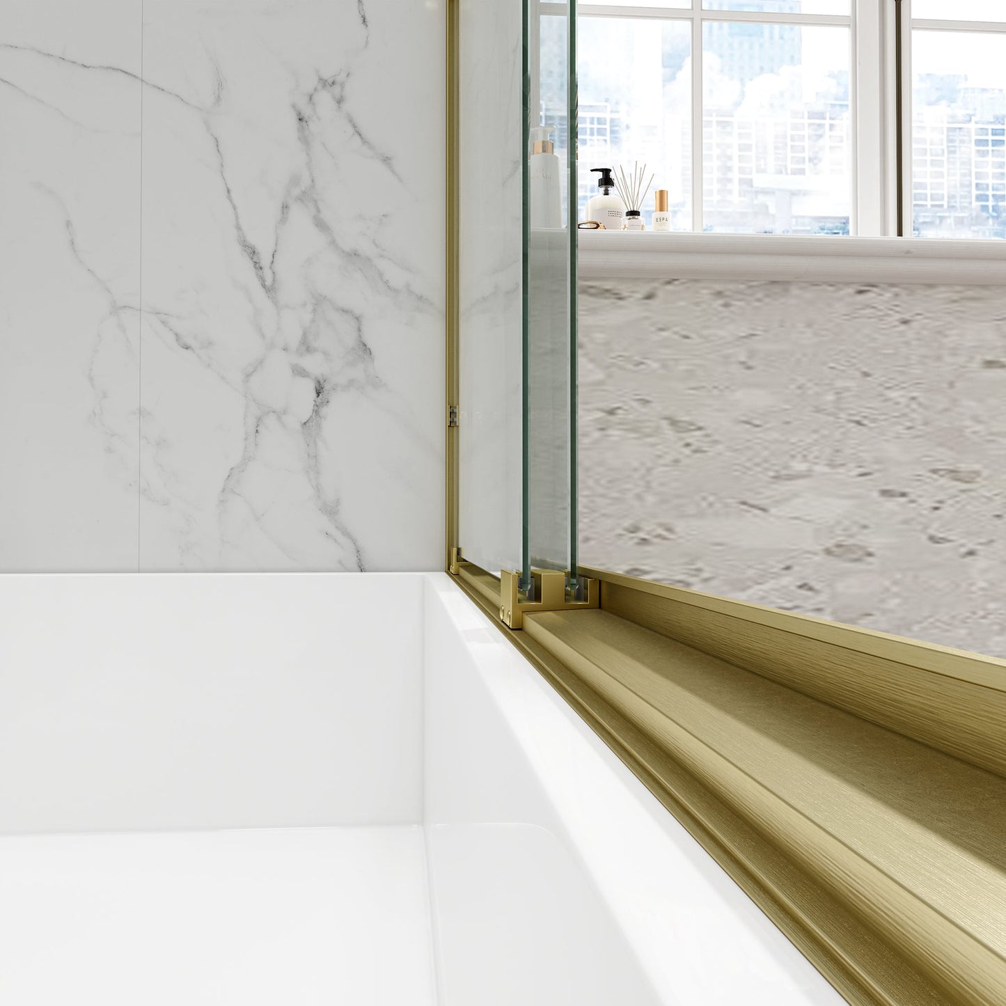 55"-60" W x 60" H Brushed Shower Door