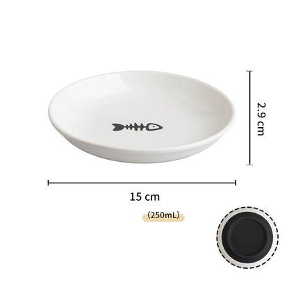 Ceramic Cat Food Bowls Whisker Friendly Cat Bowls With Nonslip Silicone Bottom Cat Food Dishes For Food And Water Cat Food Dishes Wide Shallow Small Cat Plates For Cats Kitten Small Dogs