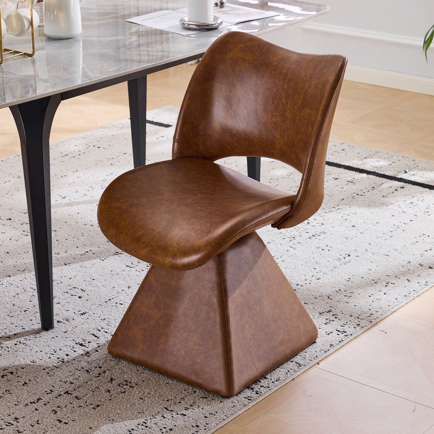 Modern Swivel Dining Chair With High Back