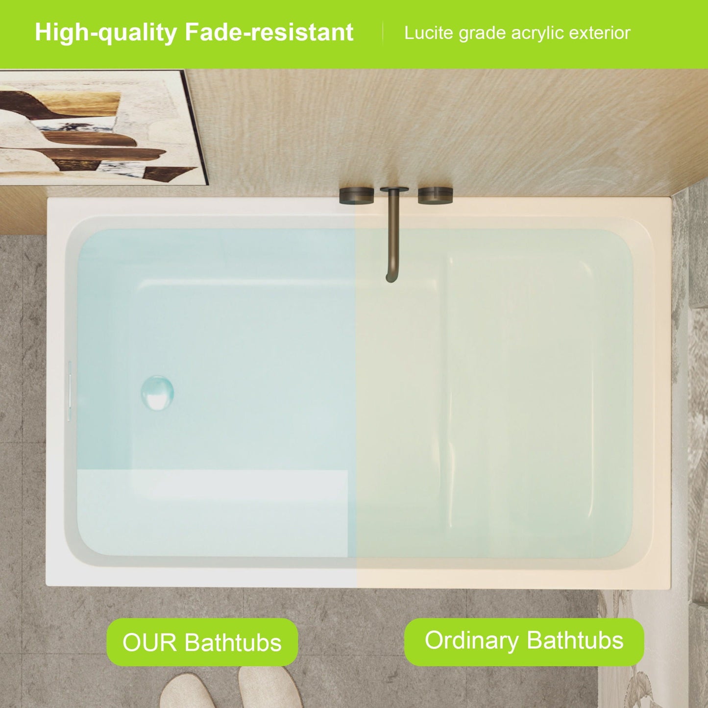Gloss Freestanding Bathtub With Built In Seat