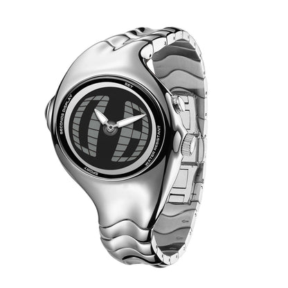 Mens Twisted Vintage Asymmetric Dual-Display Watch