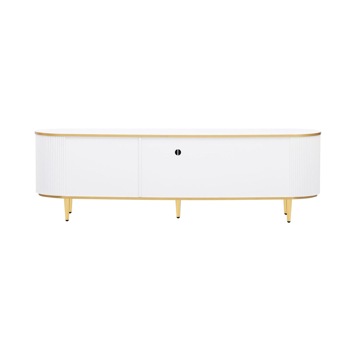 Modern TV Stand For TVs Up To 80", Entertainment Center With 4 Drawers And 1 Cabinet, Wood TV Console Table With And Handles For Living Room - White