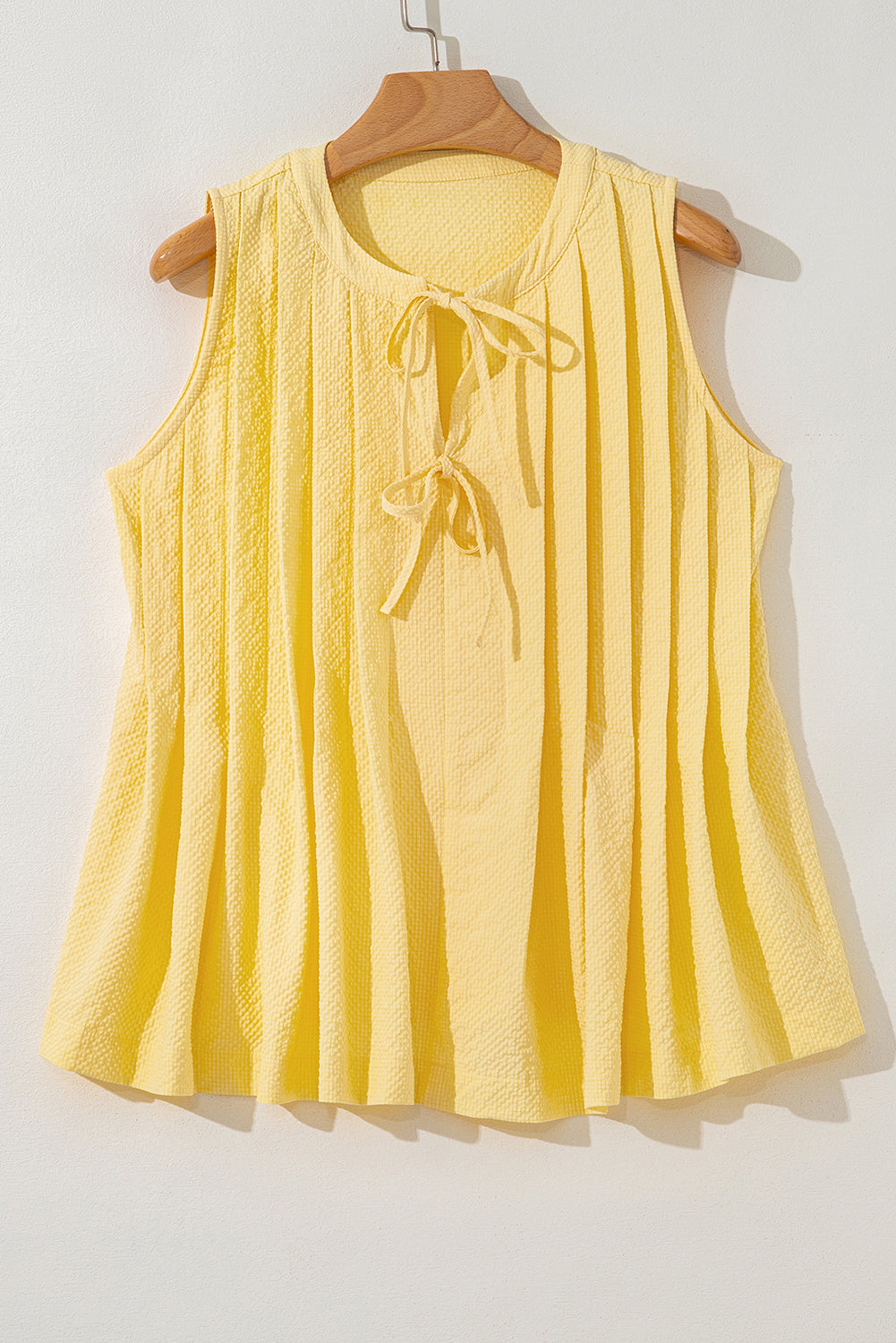 Kenzie Notched Pleated Tank Top