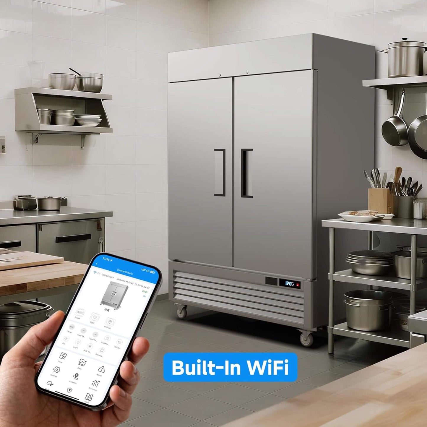 54-Inch Commercial 49 Cu.Ft 2-Door WiFi Refrigerator With Smart App Control (SAK10438)