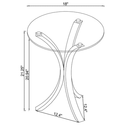 Laning Round Glass Top Acrylic Side Table Clear