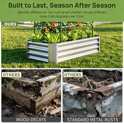 2-in-1 Raised Garden Bed with Trellis