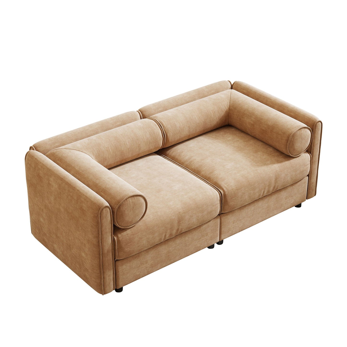 Stylish Sofa With Storage Seat And Cylindrical Backrest