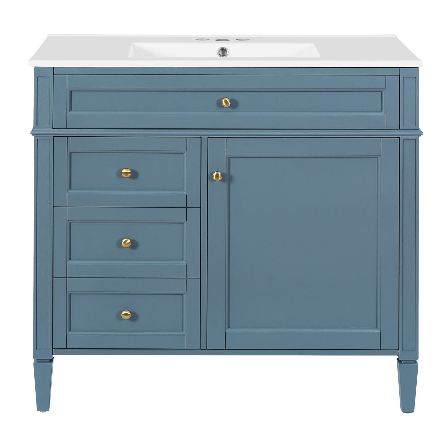 Bathroom Vanity With Top Sink, 2 Drawers And Tip Out Drawer