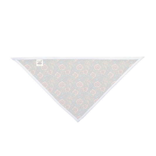 Crimson Blossoms on Teal Vintage Brocade Pattern - Pet Bandana Pet Zen