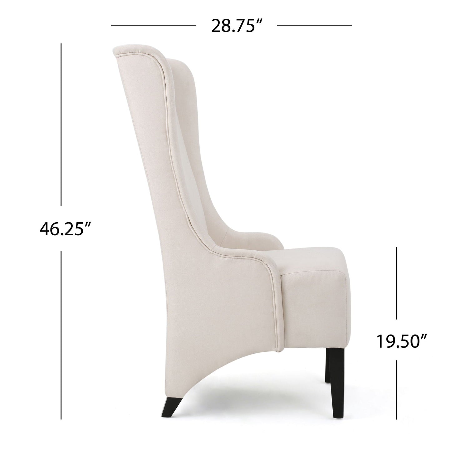 Alight Upholstered Dining Chair With High Back And Birch Wood Legs