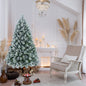 4FT Flocked Christmas Tree with Pine Needles & Eucalyptus Leaves