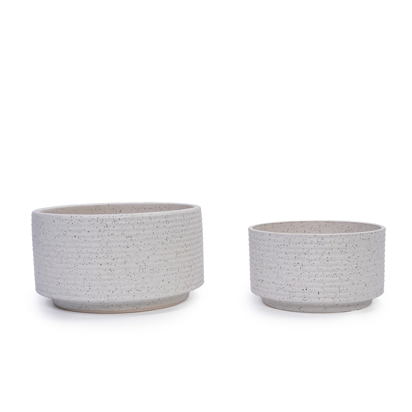 2 Pieces Ceramic Flowerpot Set, Milk White