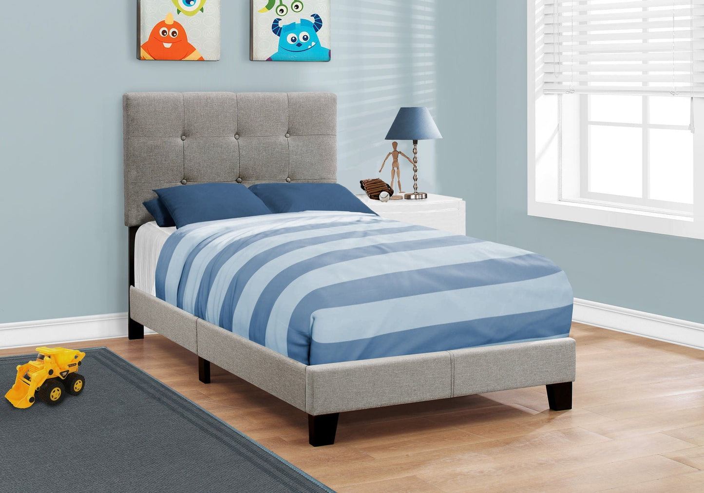 Transitional Upholstered Bed Frame