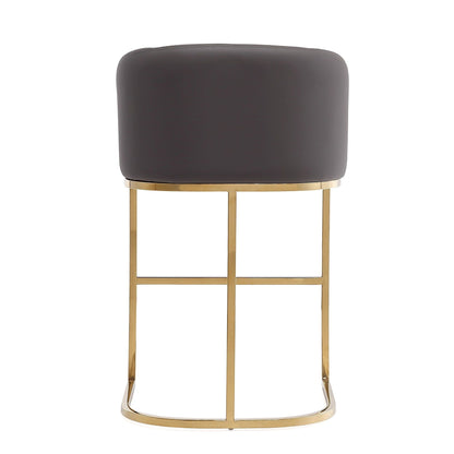 Mid-Century Modern Stool With Steel Base