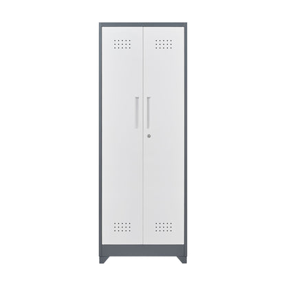 Lockers With Locking Doors, Adjustable Shelves, High Broom Tool Storage Cabinet