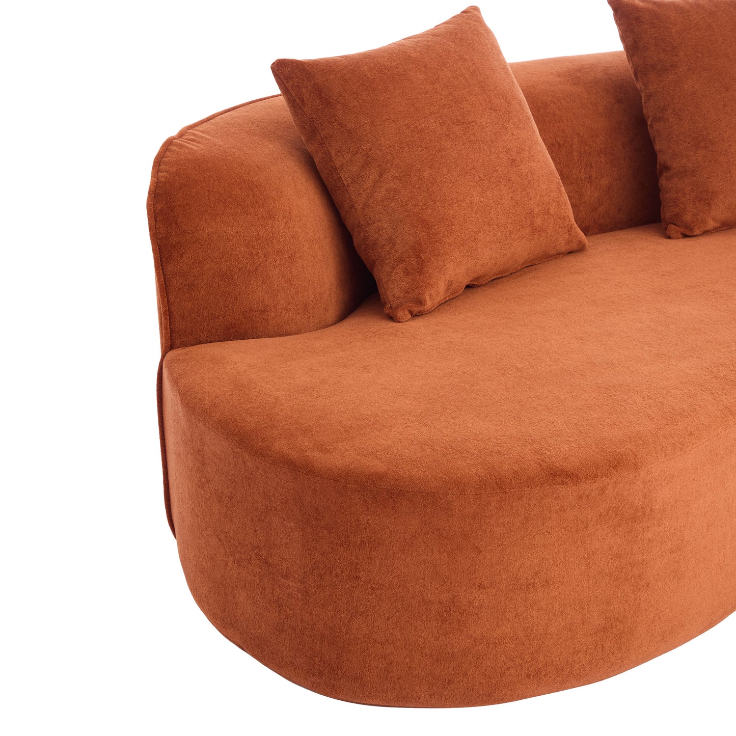 126" Curved Sectional Sofa (Dark Orange-D28 Full Foam)