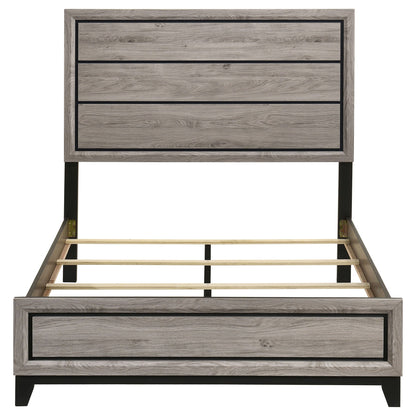Valen Wood Full Panel Bed Light Taupe