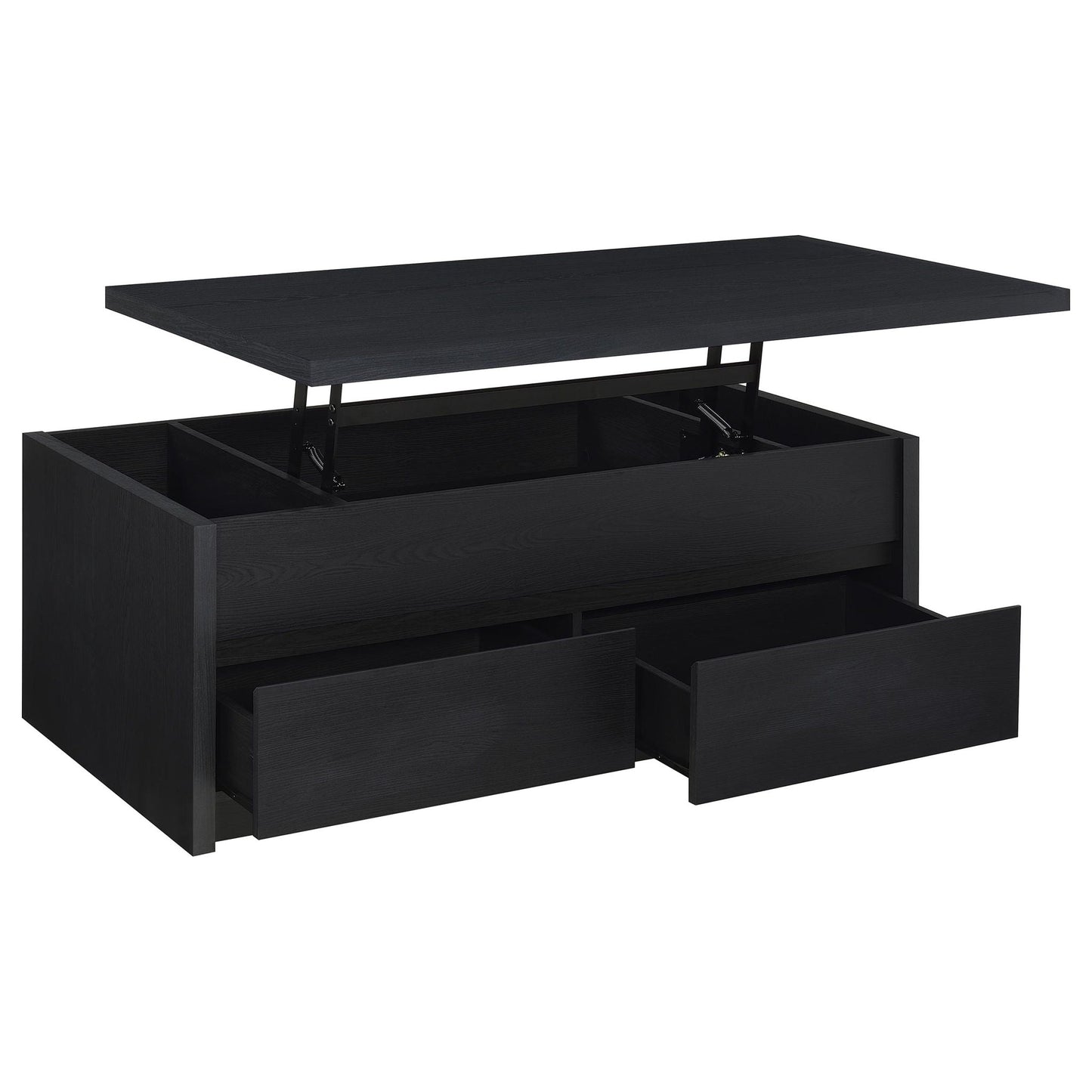 Canyon - Lift Top Table With Dual Drawers Storage Solution - Black
