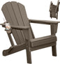 Adirondack Chair, Folding HDPE Outdoor Seating with Cup Holder