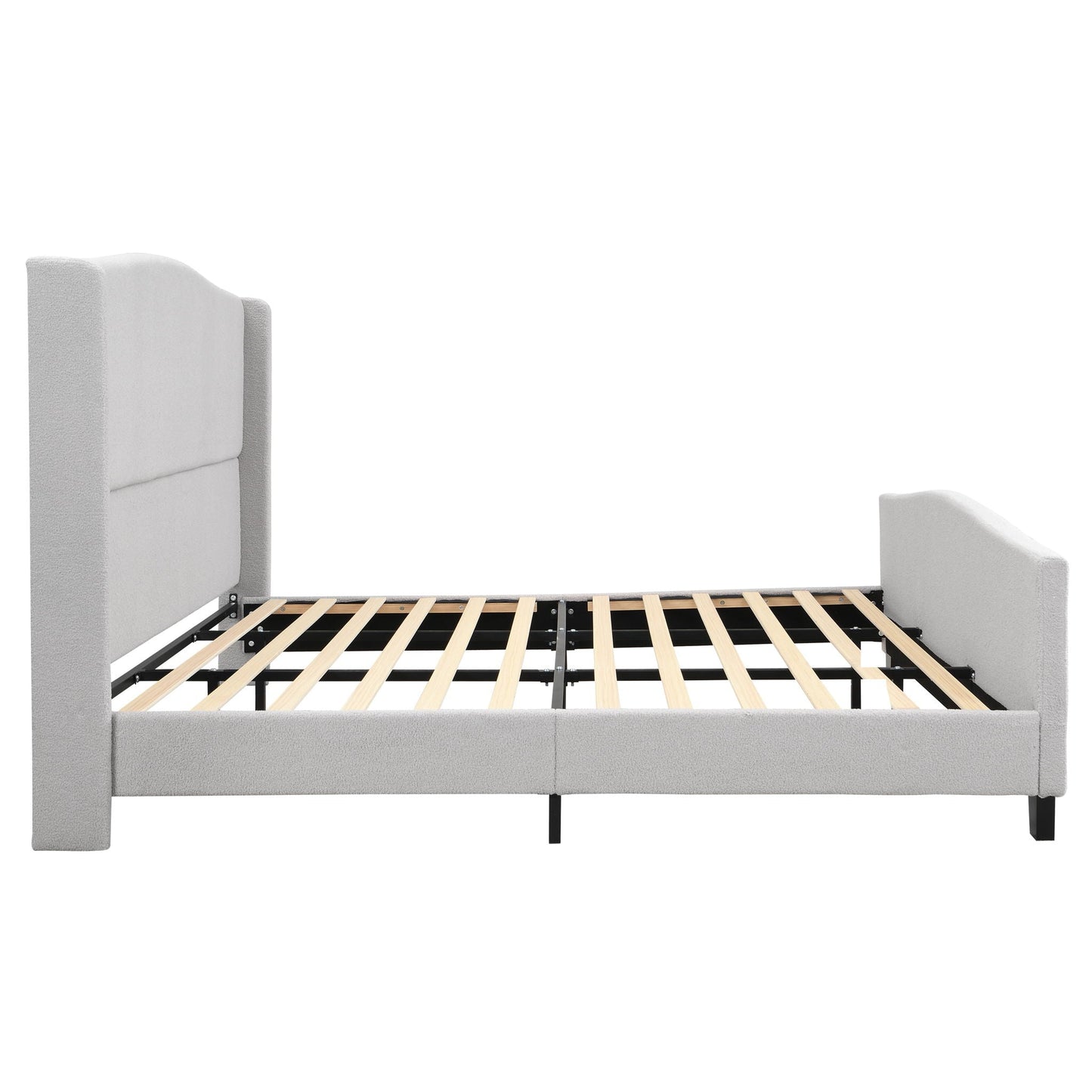 Platform Bed Frame With Tall Headboard And High Footboard