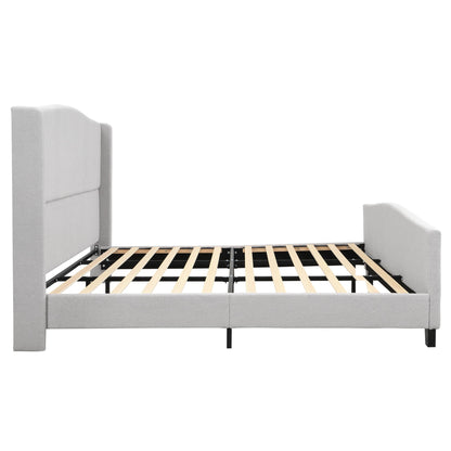 Platform Bed Frame With Tall Headboard And High Footboard