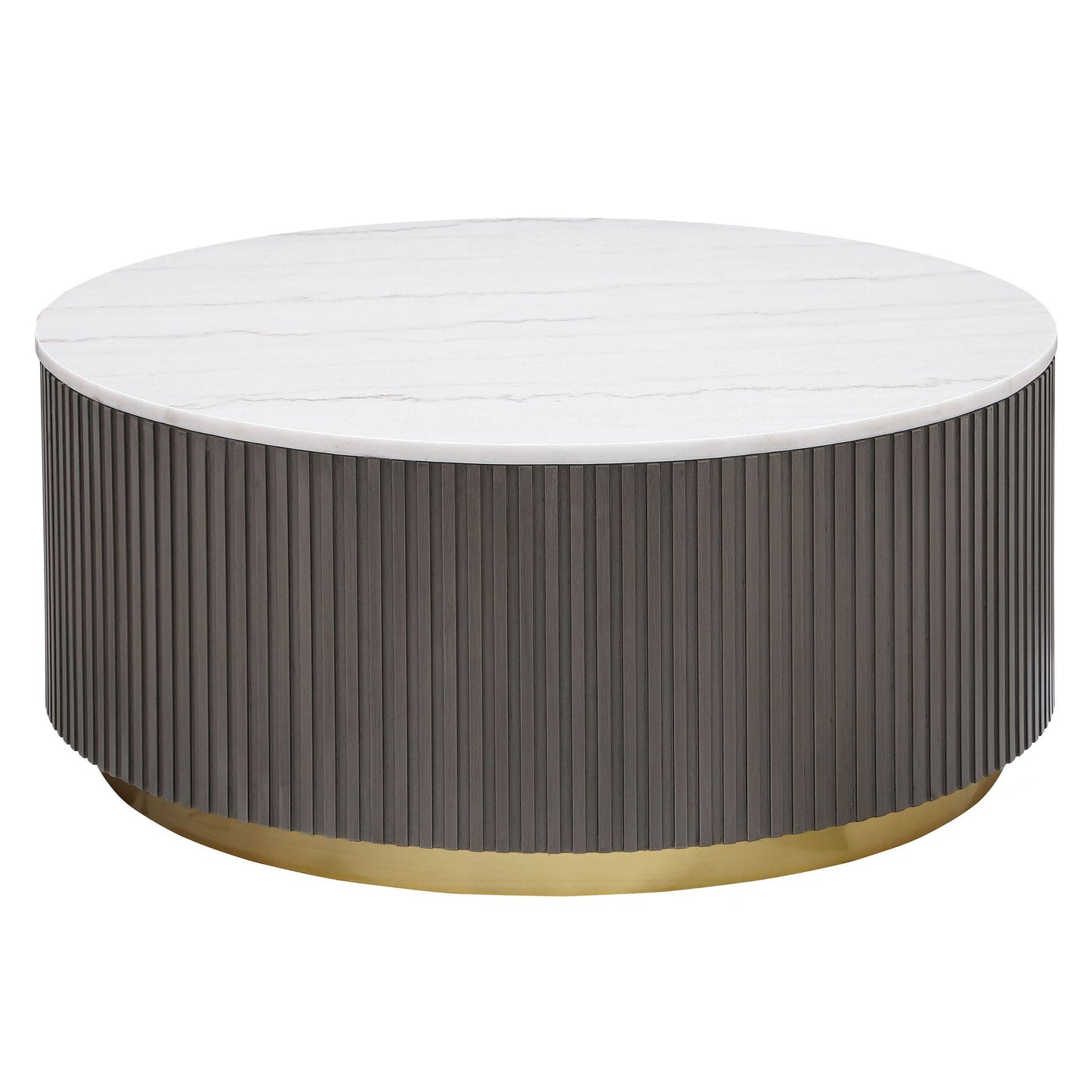 Jason Round White Marble Top Coffee Table Charcoal