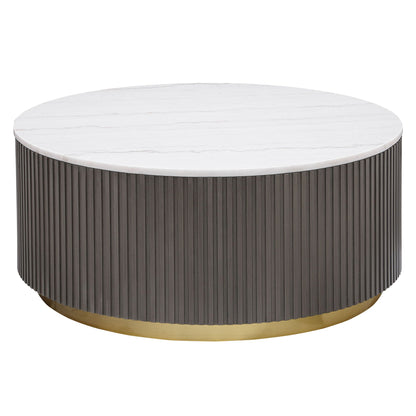 Jason Round White Marble Top Coffee Table Charcoal