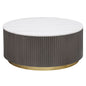 Jason Round White Marble Top Coffee Table Charcoal