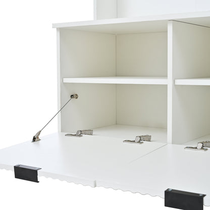 49.6" 5-in-1 Hall Tree with Bench, Shoe Storage & Cabinets
