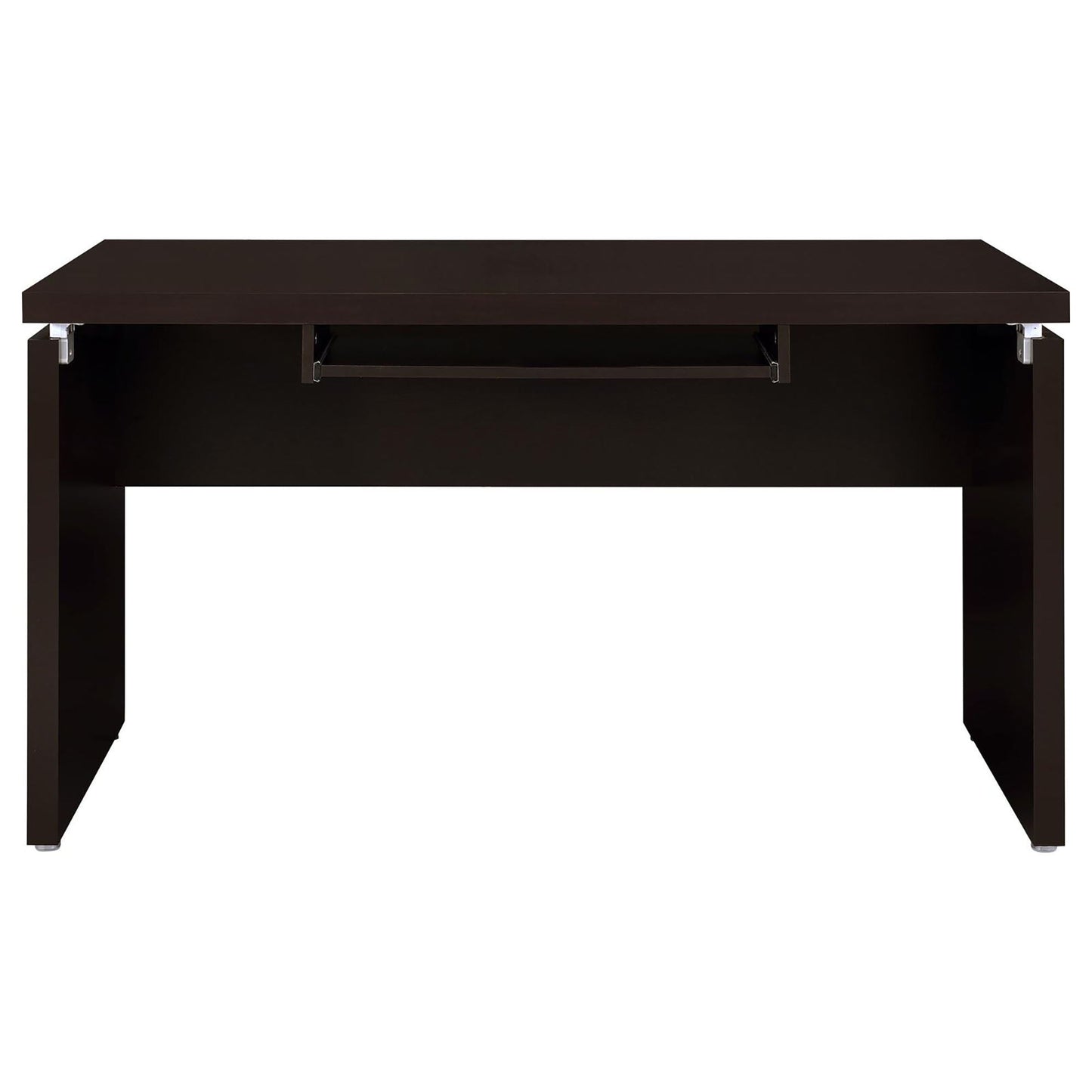 Floating - Top Computer Desk With Pullout Keyboard Shelf - Brown