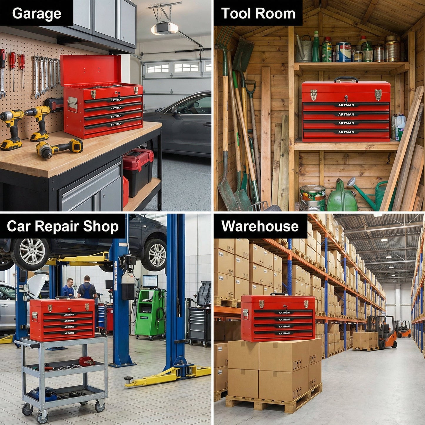 20-inch Steel Portable Tool Box with Drawers