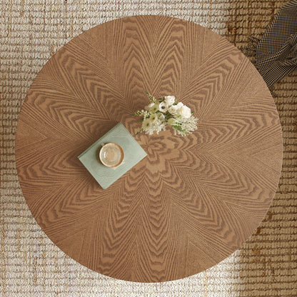 Rustic Ash Wood Veneer Coffee Table