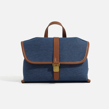 Denim messenger bag, women's casual canvas handbag, tote square bag