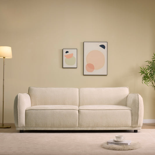 Oslo 84" Round Arm 3 Seater Modern Upholstered Boucle Sofa