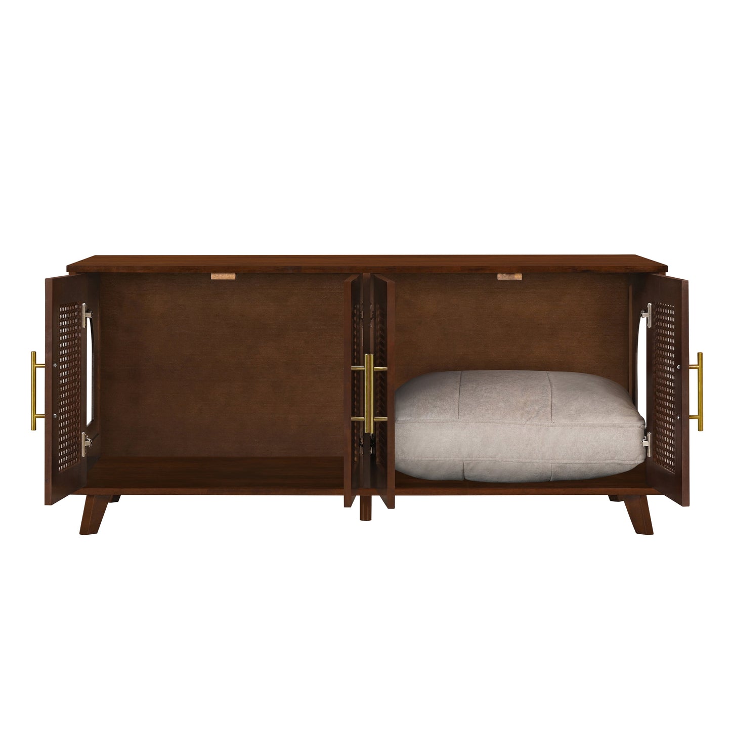 Myra Indoor Premium Rubber Wood Cat Cabinet with Cozy Cushion