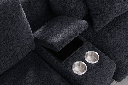 Celine - Fabric Corner Sectional Sofa With Right-Facing Chaise, Cupholders, And Charging Ports