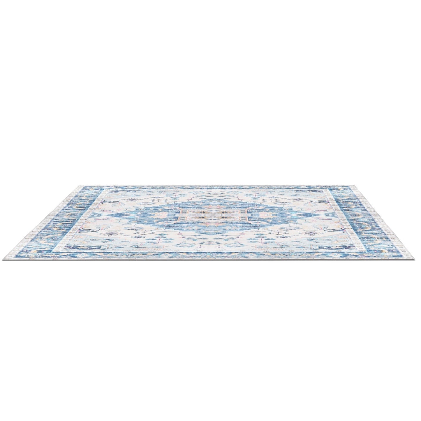 6x9FT VintageÊArea Rug Modern Non Slip Carpet Boho Low Pile Soft Rug Waterproof Machine Washable Rug for Living Room BedroomÊKitchen Dining Room Under
