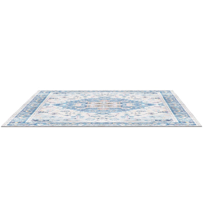 6x9FT VintageÊArea Rug Modern Non Slip Carpet Boho Low Pile Soft Rug Waterproof Machine Washable Rug for Living Room BedroomÊKitchen Dining Room Under