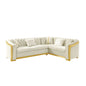 L Shaped Chesterfield Sectional Sofa With Stainless Steel Accents
