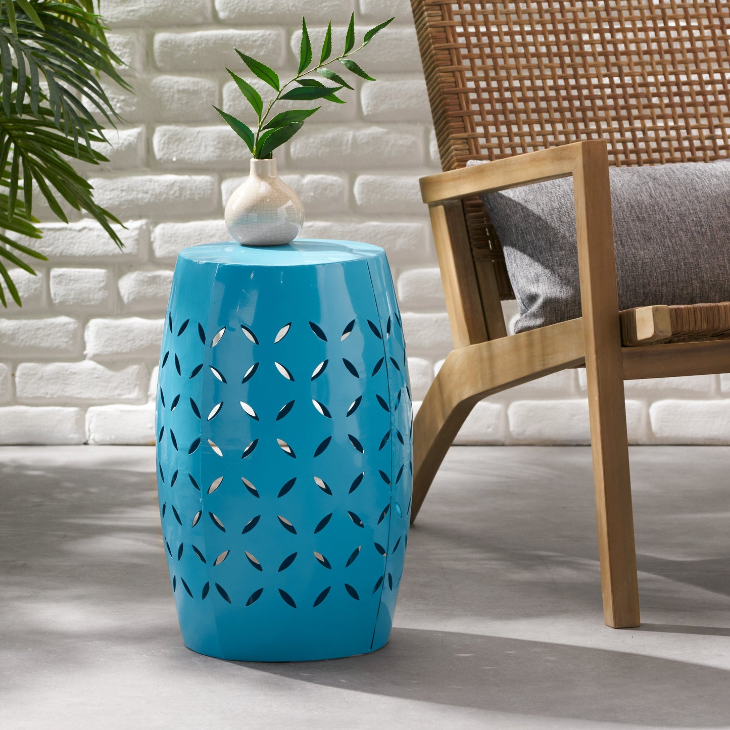 Lilac 12" Accent Side Table with Cylindrical Design