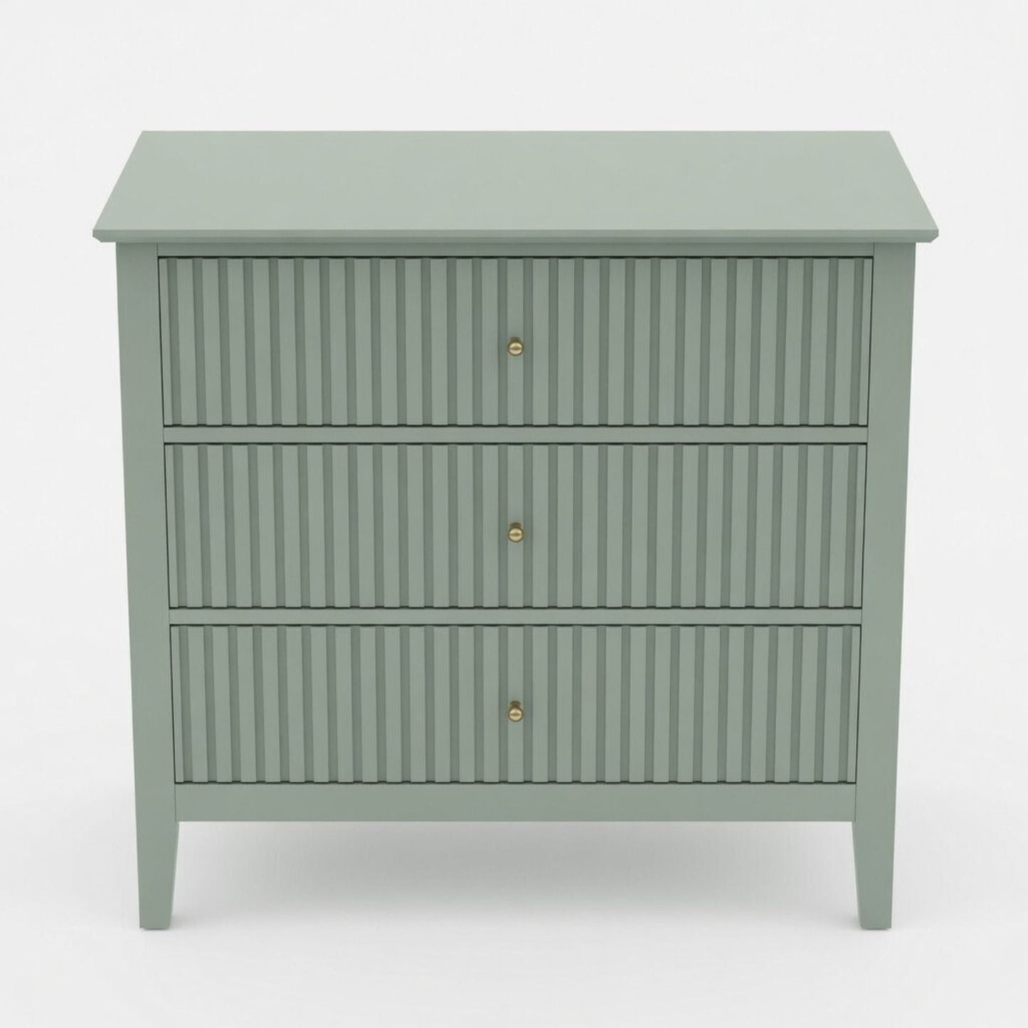 Fluted 3 Drawer Nightstand With Soft Close Slides