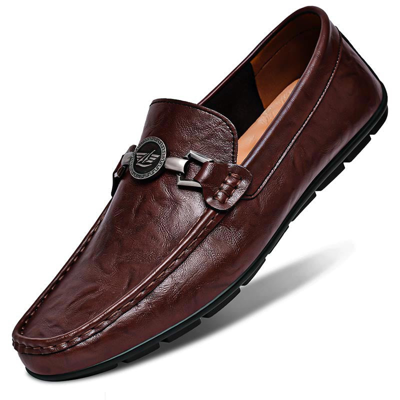 Mens Versatile Trendy Soft-leather Comfortable Casual Leather Shoes