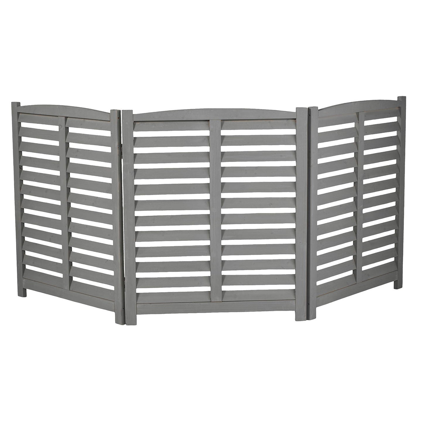 3 Panel Outdoor Wooden Air Conditioner Fence