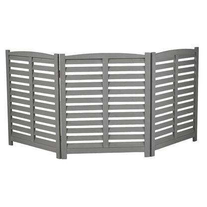 3 Panel Outdoor Wooden Air Conditioner Fence