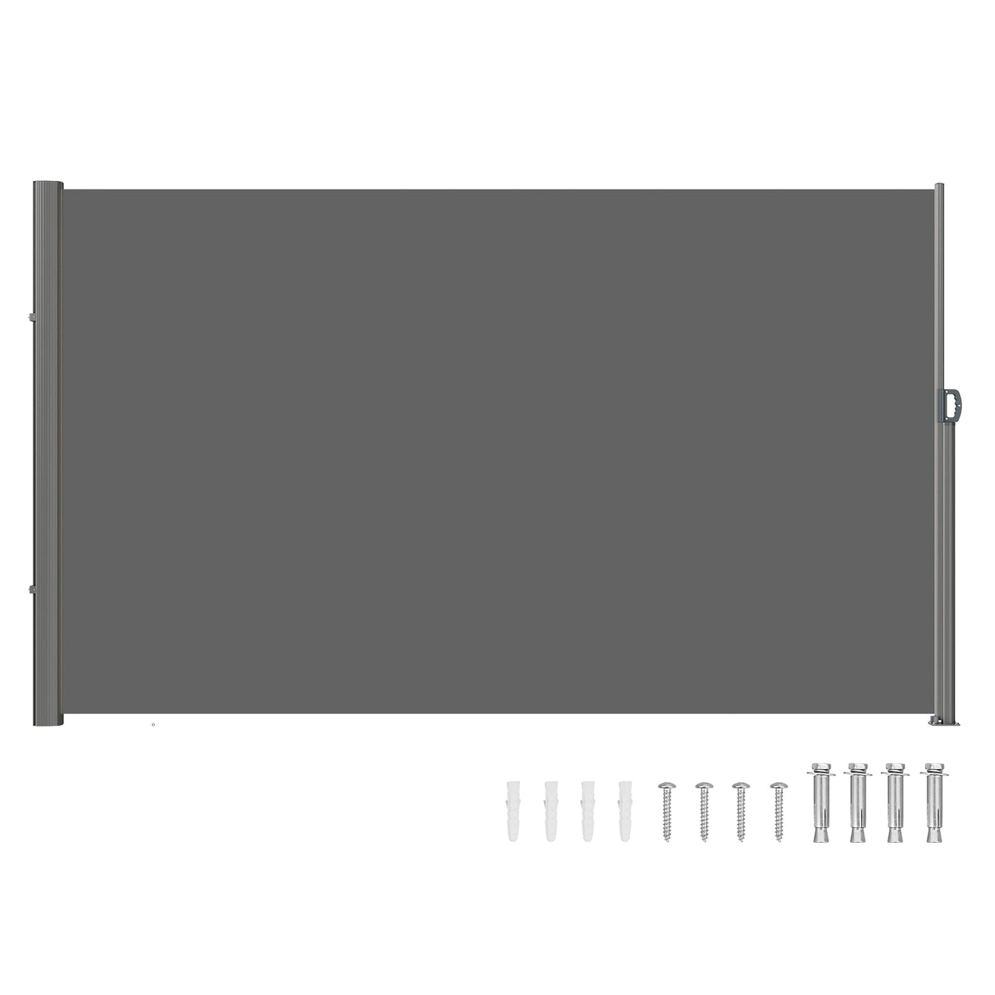 Retractable Side Awning, 71''-118'' Full Aluminum Rust-Proof Outdoor Privacy Screen