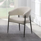 Jirina - Chenille Arm Chair With Metal Legs (Set of 2) - Beige & Black