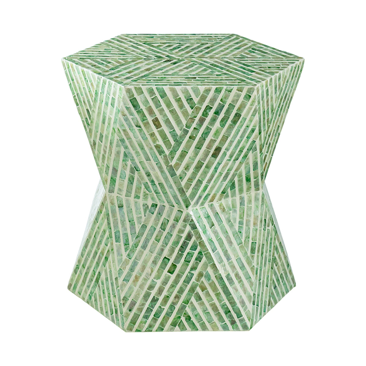 19x19x20" Tapered Green Pedestal Stool
