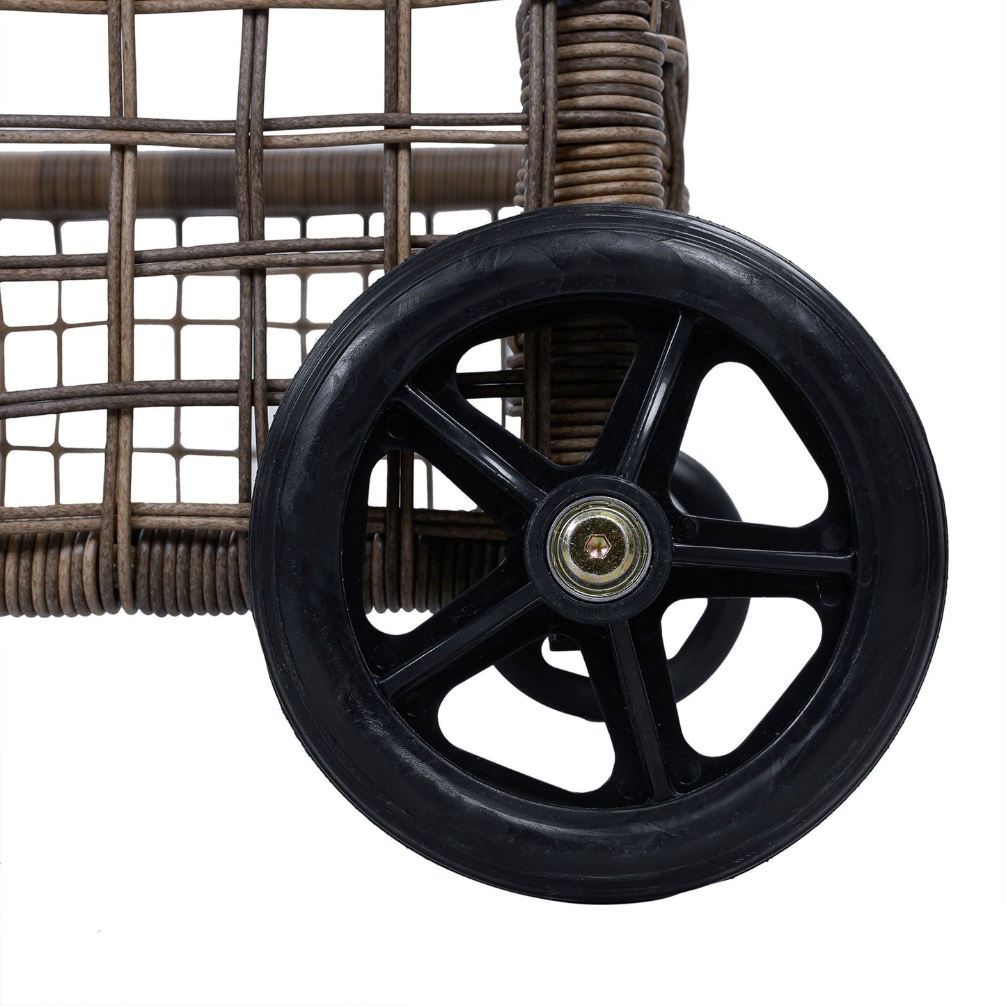 Outdoor Lounge Chair With 5 Position Backrest With Cushion And Wheels